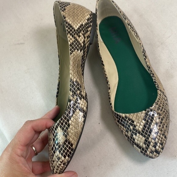 MIA flats Amanda snake shoe scale pattern fpointed toe 7 women animal sexy - Picture 8 of 8